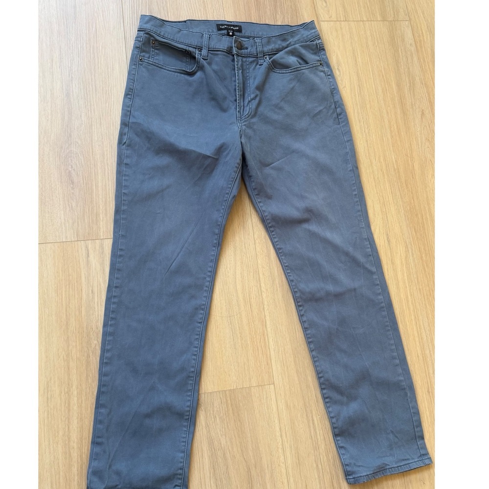Lucky Brand 221 Straight Leg Pants Mens 33x30 Blue Gray Slate Chino Trousers